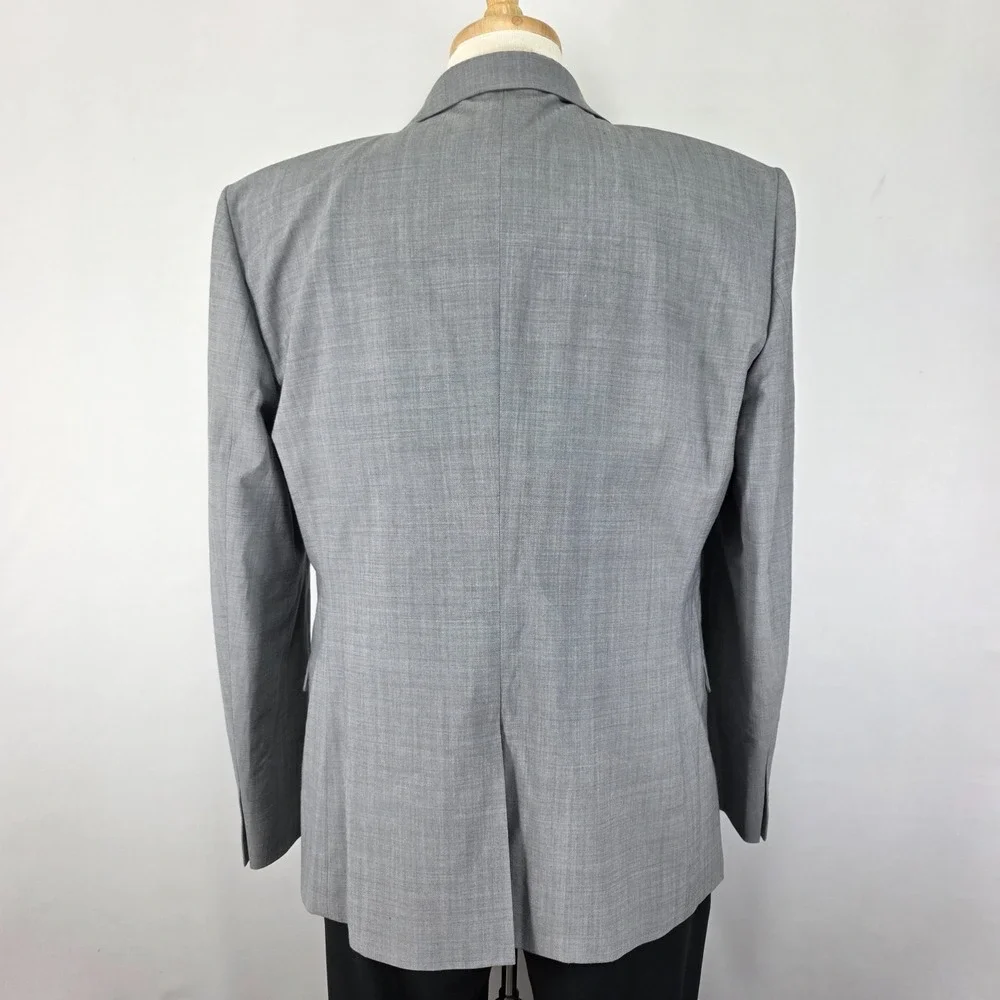 Express Men's Sport Coat Blazer Gray Stretch+ Machine Washable Extra Slim‎ 46R